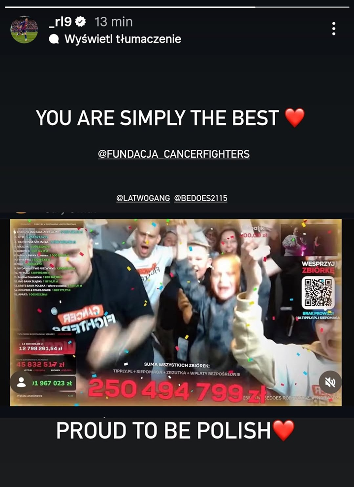 Tak Robert Lewandowski PODSUMOWAŁ AKCJĘ Łatwoganga <3